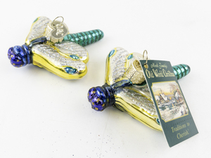 lot 134 image: Set of 2 Old World Christmas Glass Dragonfly Ornaments