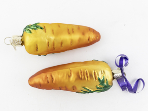 lot 145 image: Pair of Vintage Old World Christmas Glass Carrot Ornaments