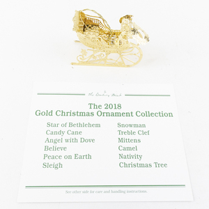 lot 149 image: 2018 24kt Gold Christmas Sleigh Ornament from Ornament Collection
