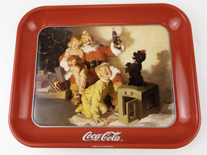 lot 15C image: 1986 Coca-Cola Santa Claus Holiday Metal Serving Tray