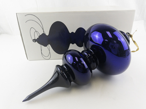 lot 16F image: Department 56 Handmade Cobalt Mercury Glass Jumbo Finial Ornament