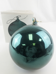 lot 16I image: Department 56 Handmade Mercury Glass Large Ball Ornament with Box