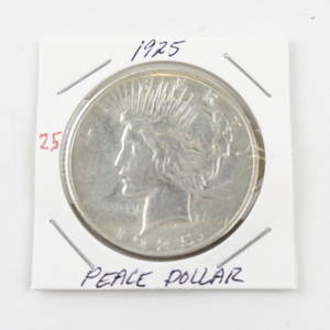 lot 25 image: 1925 Peace Dollar Silver Coin