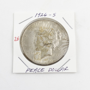 lot 26 image: 1926-S Peace Silver Dollar Coin
