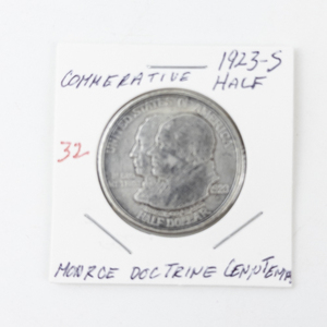 lot 32 image: 1923-S Monroe Doctrine Centennial Half Dollar Commemorative Coin