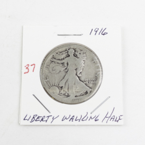 lot 37 image: 1916 Liberty Walking Half Dollar Coin