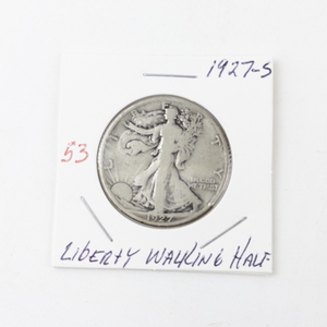 lot 53 image: 1927-S Walking Liberty Half Dollar Silver Coin