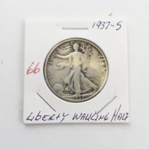 lot 66 image: 1937 Walking Liberty Half Dollar Coin