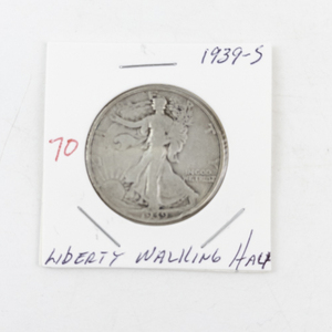 lot 70 image: 1939-S Liberty Walking Half Dollar Silver Coin