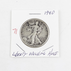 lot 71 image: 1940 Liberty Walking Half Dollar Silver Coin