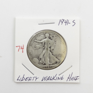 lot 74 image: 1941-S Liberty Walking Half Dollar Coin