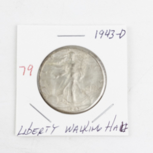 lot 79 image: 1943-D Liberty Walking Half Dollar Coin