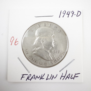 lot 96 image: 1949-D Franklin Half Dollar Silver Coin
