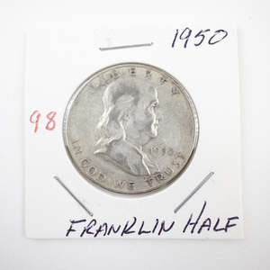 lot 98 image: 1950 Franklin Half Dollar Coin