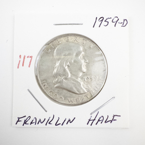 lot 117 image: 1959-D Franklin Half Dollar Coin