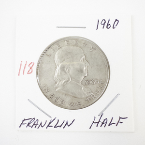 lot 118 image: 1960 Franklin Half Dollar Coin