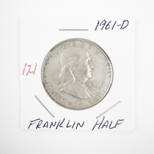 lot 121 image: 1961-D Franklin Half Dollar Coin