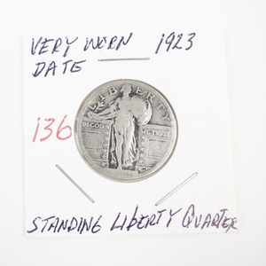 lot 136 image: 1923 Standing Liberty Quarter