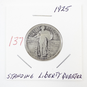 lot 137 image: 1925 Standing Liberty Quarter Dollar Coin