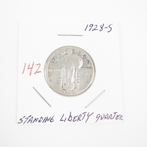 lot 142 image: 1928-S Standing Liberty Silver Quarter