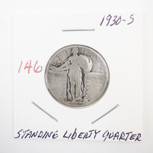 lot 146 image: 1930-S Standing Liberty Quarter Dollar Coin