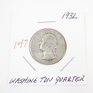 lot 147 image: 1932 Washington Quarter Silver Coin
