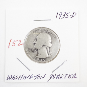 lot 152 image: 1935-D Washington Quarter Silver Coin