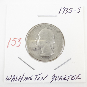 lot 153 image: 1935-S Washington Quarter Silver Coin