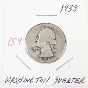 lot 159 image: 1938 Washington Quarter Silver Coin