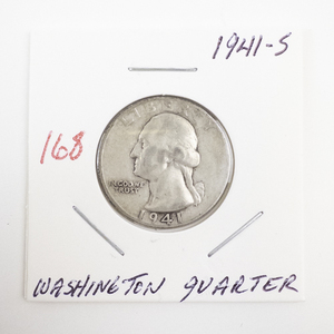 lot 168 image: 1941-S Washington Quarter Silver Coin
