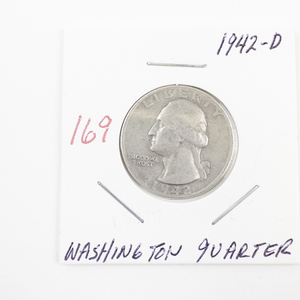 lot 169 image: 1942-D Washington Quarter Silver Coin
