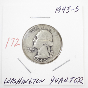 lot 172 image: 1943-S Washington Quarter Silver Coin