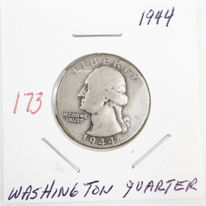 lot 173 image: 1944 Washington Quarter Silver Coin