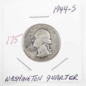 lot 175 image: 1944-S Washington Silver Quarter