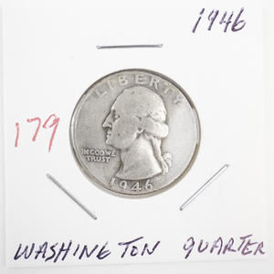 lot 179 image: 1946 Washington Silver Quarter