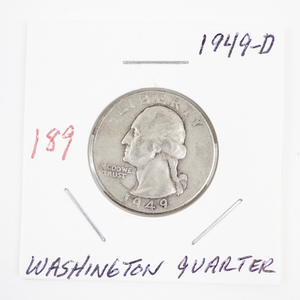 lot 189 image: 1949-D Washington Quarter Silver Coin