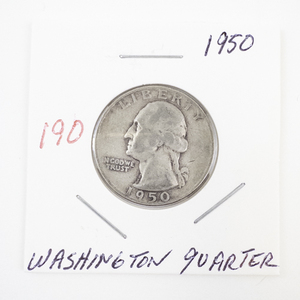 lot 190 image: 1950 Washington Quarter