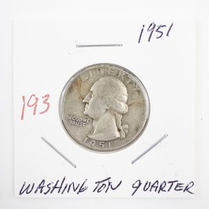 lot 193 image: 1951 Washington Silver Quarter