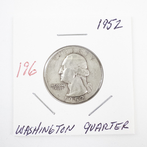 lot 196 image: 1952 Washington Quarter Coin