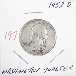 lot 197 image: 1952-D Washington Quarter Coin
