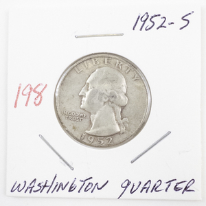 lot 198 image: 1952 Washington Quarter Coin