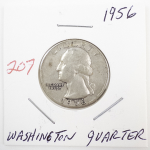 lot 207 image: 1956 Washington Quarter Silver Coin