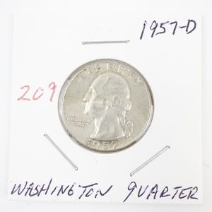 lot 209 image: 1957-D Washington Silver Quarter