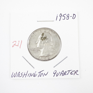lot 211 image: 1958-D Washington Quarter