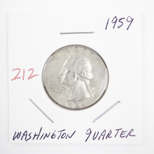 lot 212 image: 1959 Washington Quarter Coin