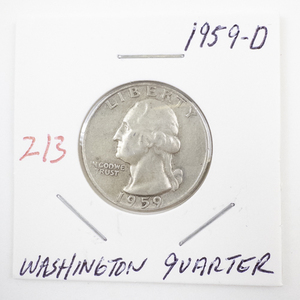 lot 213 image: 1959-D Washington Quarter Coin