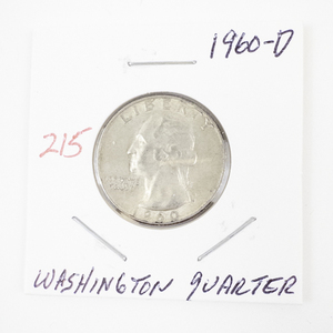 lot 215 image: 1960-D Washington Quarter Coin