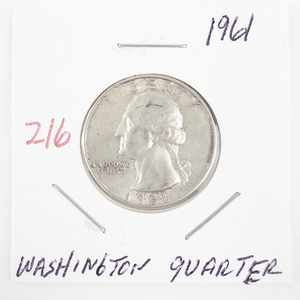 lot 216 image: 1961 Washington Quarter Coin