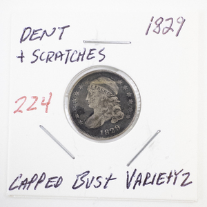 lot 224 image: 1829 Capped Bust Variety Half Dollar Coin
