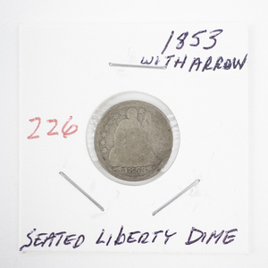 lot 226 image: 1853 Seated Liberty Dime with Arrow